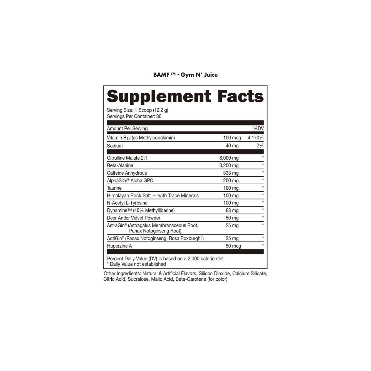 BAMF High Stimulant Nootropic Pre-Workout