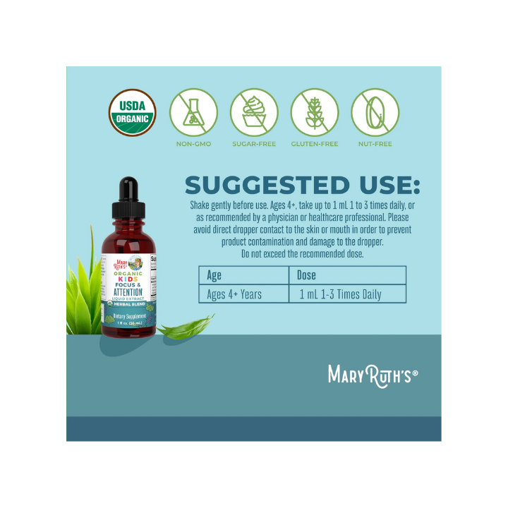 Organic Kids Focus & Attention Liquid Drops